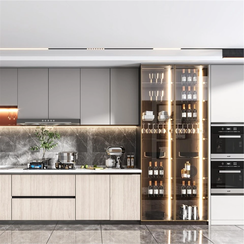 Stone & Wood Modern Kitchen Cabinet factory
